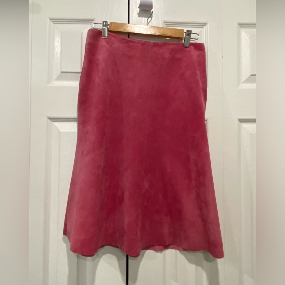 Danier Pink Suede Leather Women's Skirt